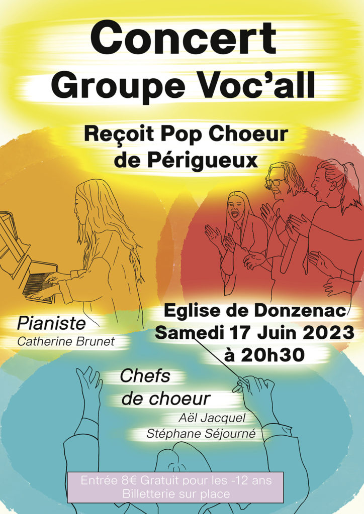 Affiche chorale Concert Voc'all donzenac