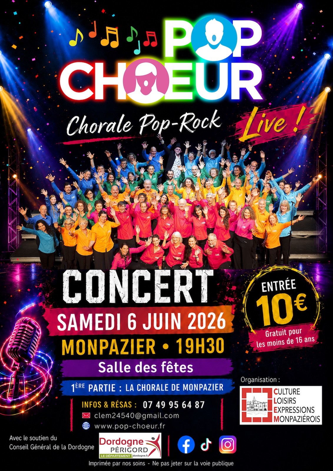 Concert pop Choeur Monpazier